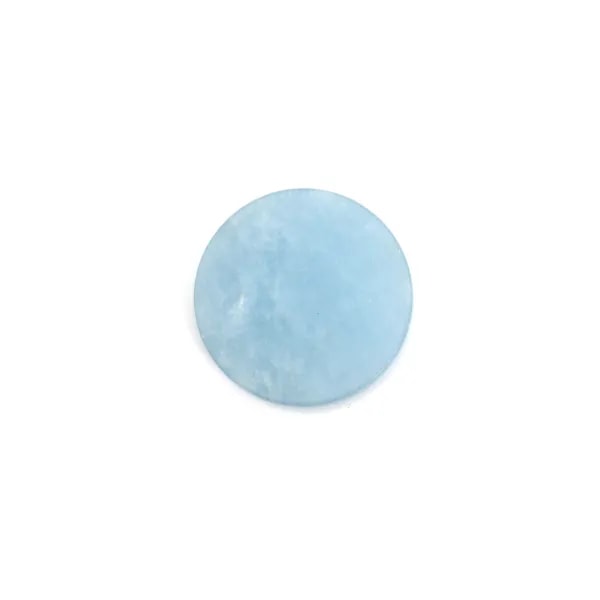 Cabochon d'aigue marine, de forme ronde plat , 12mm x 1pc