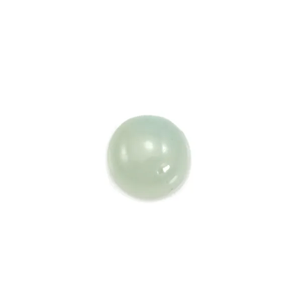 Blue cabochon of amazonite, in round shape, 4mm x 4pcs