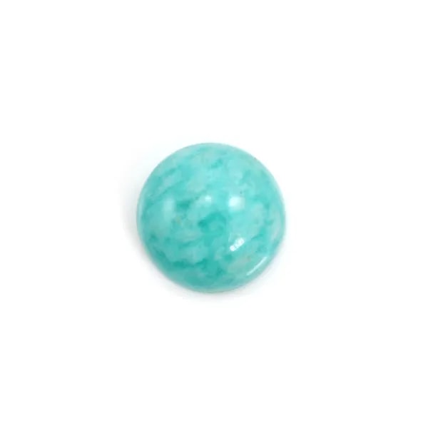 Cabochon amazonite du pérou, de forme ronde, 8mm x 1pc