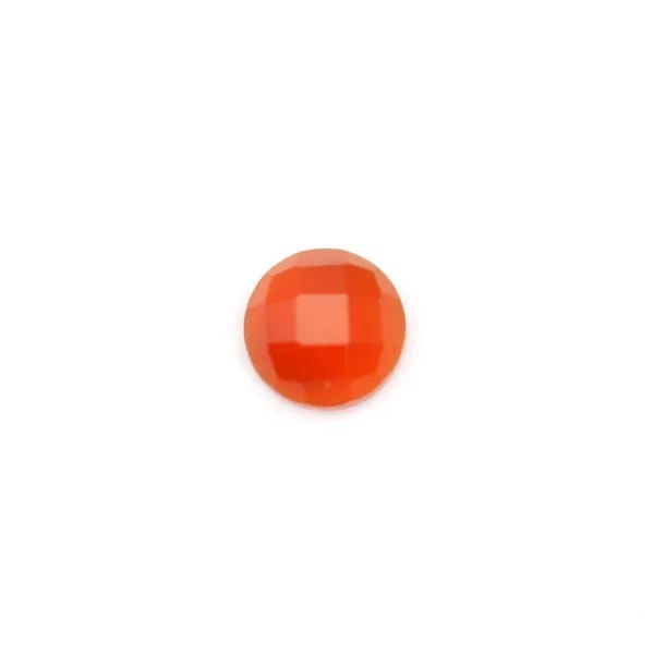 Cabochon cornaline ronde facette 4mm x 2pcs