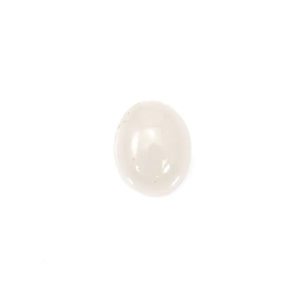 Cabochon jade blanc oval 10x12mm x 2pcs