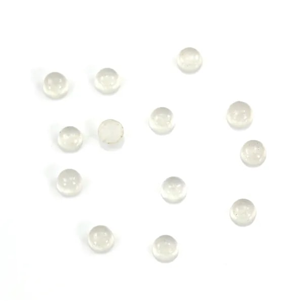 Cabochon white jade round 12mm x 2pcs