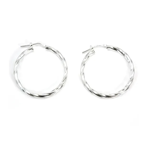 Creole gedreht 35mm Silber 925 x 2pcs