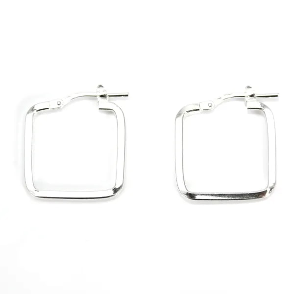 Créole carré 18mm Argent 925  traité anti-ternissement x 2pcs