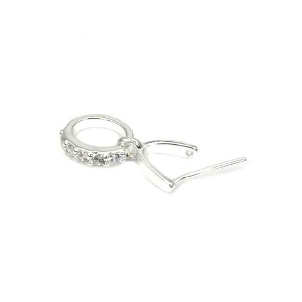 Attache pendentif strass argent 925 16mm x 1pc