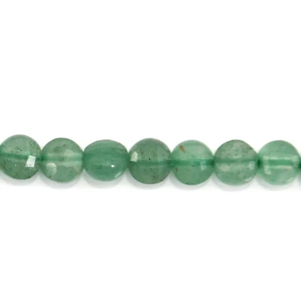 Aventurina redonda facetada plana 4mm x 10pcs