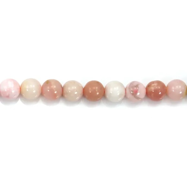Opale rose rond 8mm x 40cm
