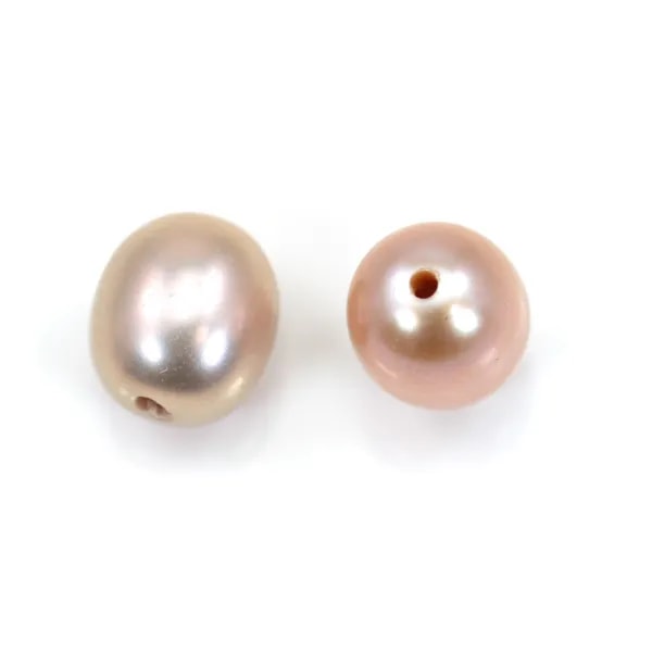 Perle de culture d'eau douce, mauve, olive, 7-8mm x 1pcs