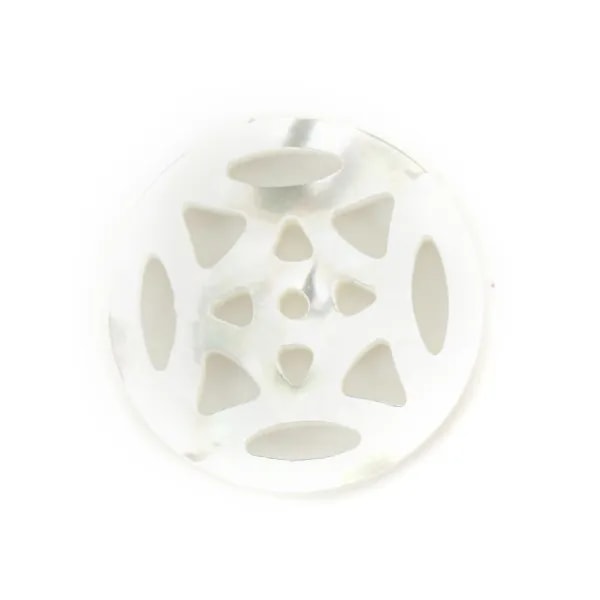 médaillon ajouré nacre blanche rosace 12mm x 1pc