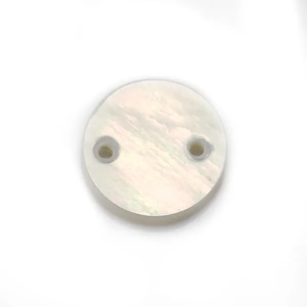 Nacre blanche ronde plate 8mm x 4pcs