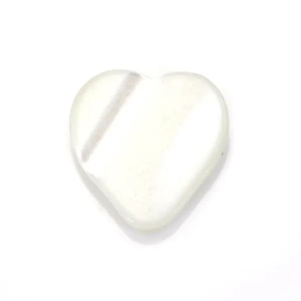 Nacre blanche en forme de coeur 6mm x 12pcs