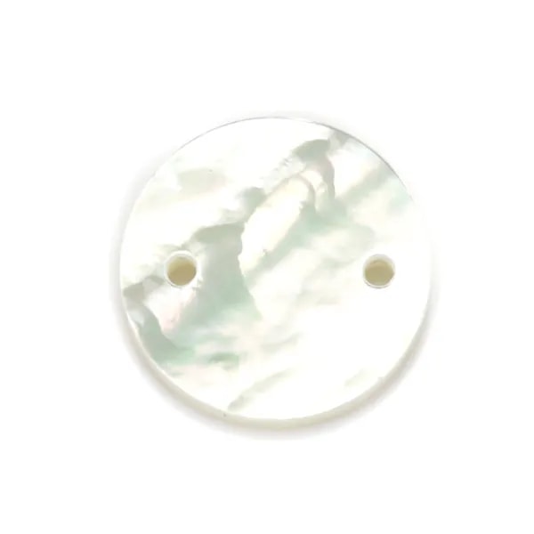 Nacre blanche ronde plate 12mm x 2pc