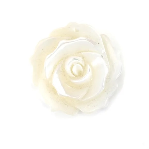 Nacre blanche en rose semi-percée 20mm x 1pc