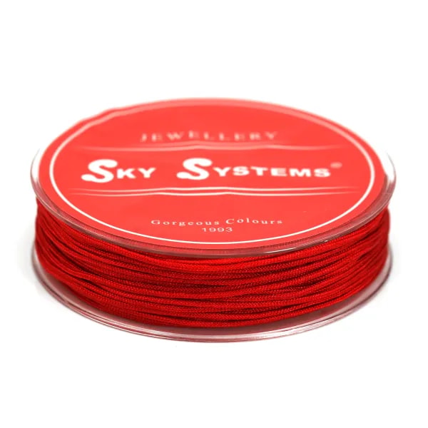 Fil polyester carmin  irisé 1.5mm x 15m