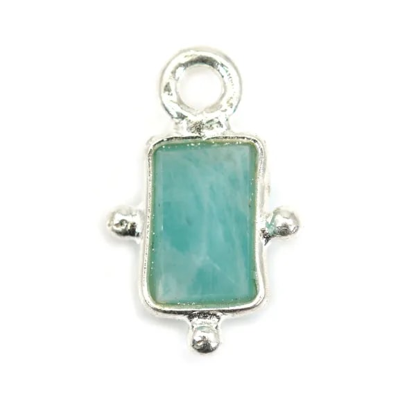 Rectângulo de encanto amazónico em prata 925 8x12mm x 1pc