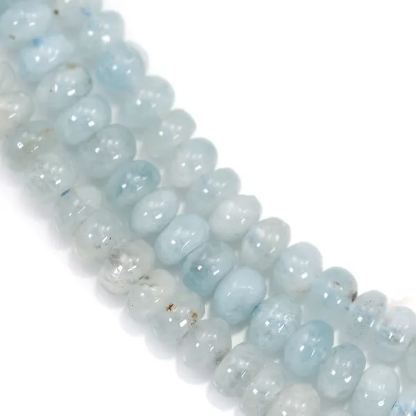Aigue marine rondelle 3x5mm x 40cm