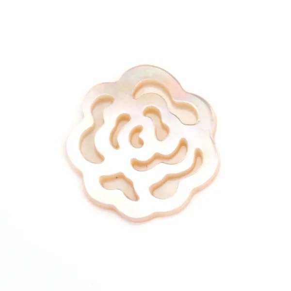 Nacre rose ajourée en fome de fleur 14mm x 1pc
