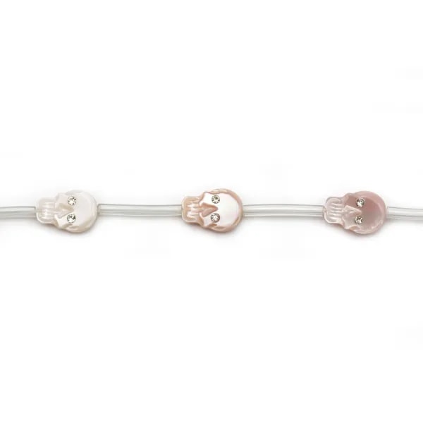 Tête de mort en nacre rose 8x12mm x 1pc