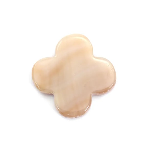 Nacre rose en forme de trèfle 18mm x 1pc