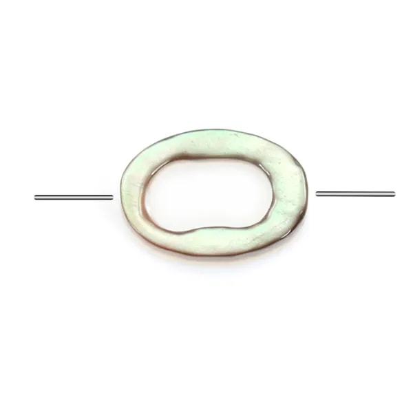 Nacre grise en oval évidé 4x6mm x 20 pcs