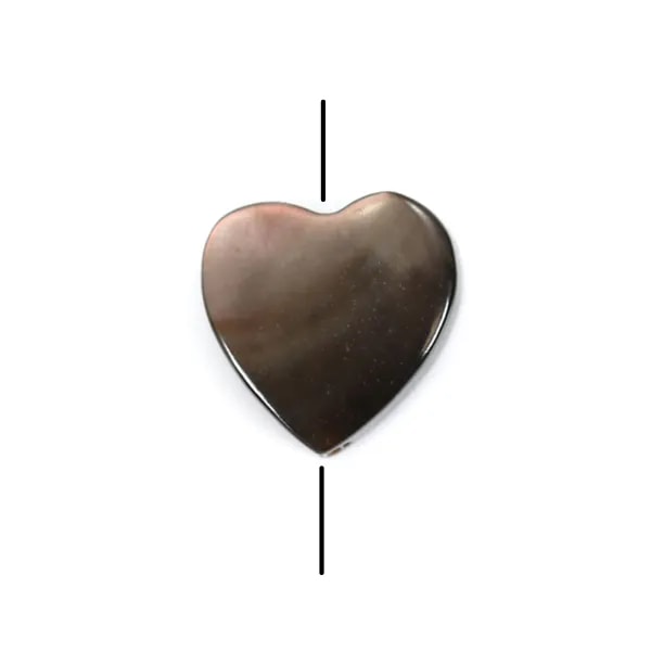Nacre grise en forme de coeur 6mm x 10 pcs