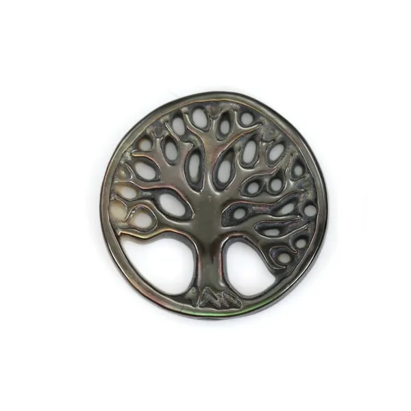 Nacre grise arbre de vie 17mm x 1pc