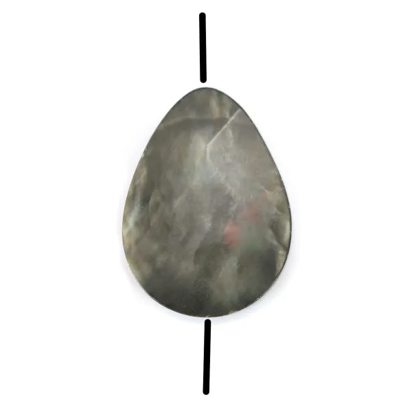 Nacre grise en forme de goutte plate facettée 15x20mm x 4 st