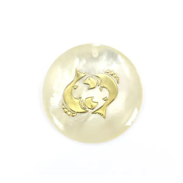 Pendentif Poisson en nacre 20mm x 1pc