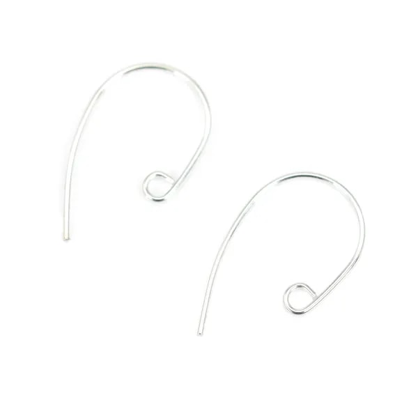Sterling Silver Bass Clef Ear Wire 21mm x 2pcs