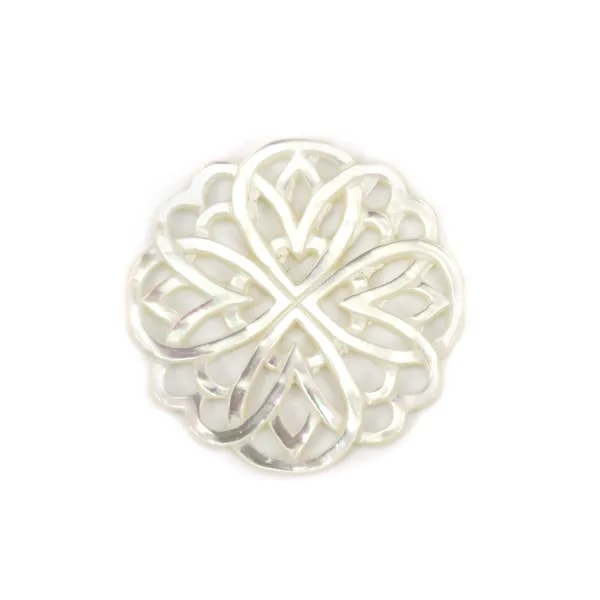 Nacre Blanche Rosace 30mm x 1pc