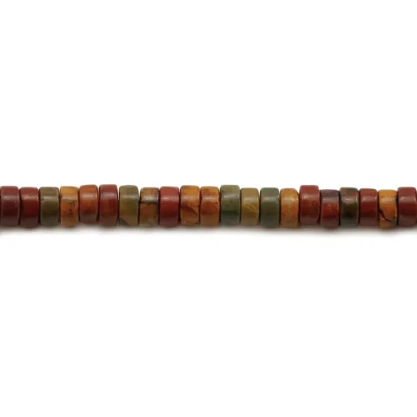 Jaspe, en forme de rondelle, 2 * 4mm x 39cm