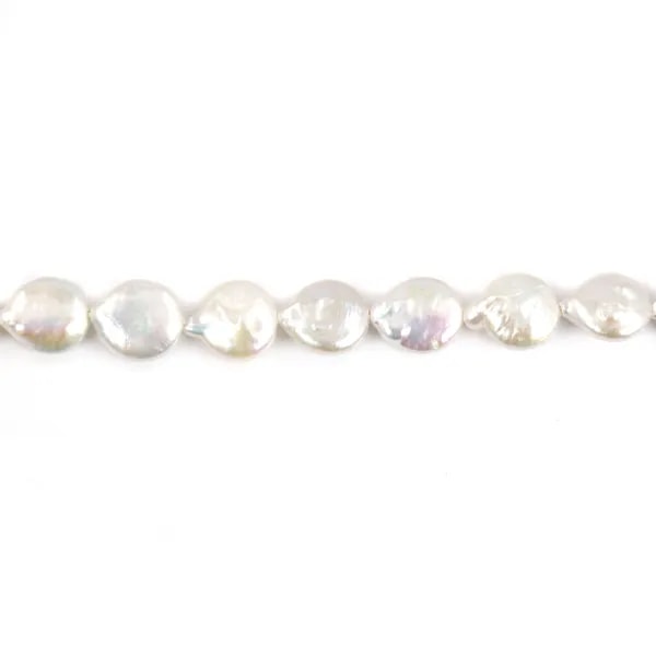 Perle d'eau douce baroque blanche x 40cm