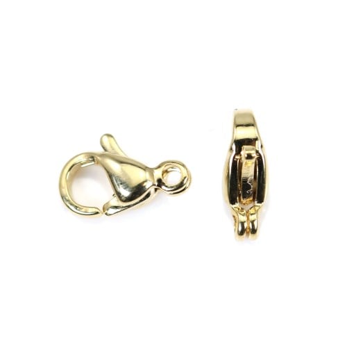 Fermoir Mousqueton 9mm en Acier Inox 304 Doré x 2pcs