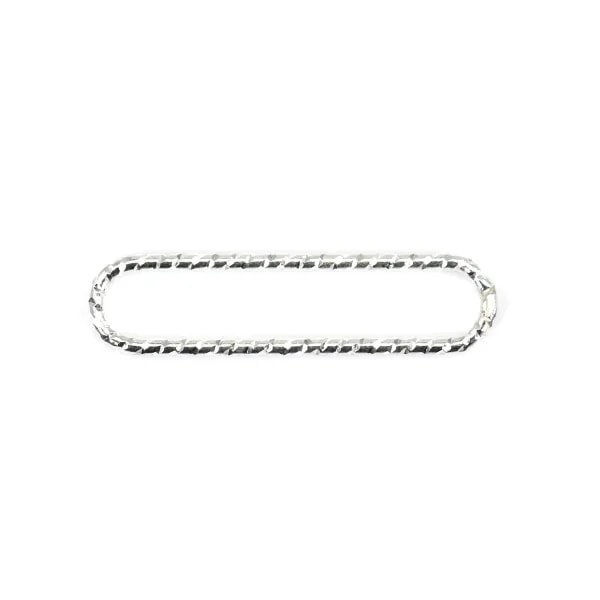 Rectángulo redondeado espaciador chispa 5x21mm Plata 925 x 2pcs