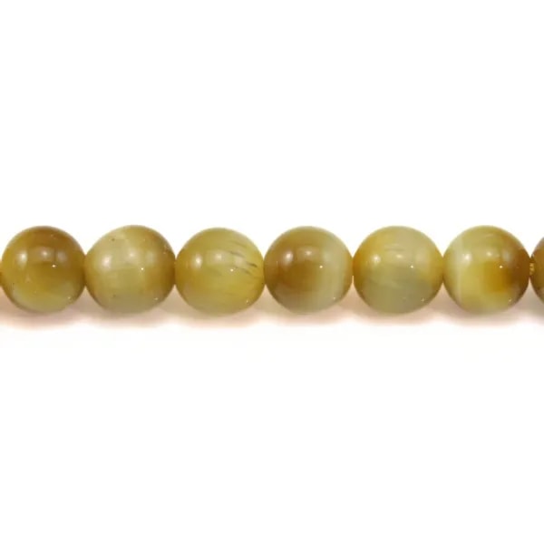 Oeil de Tigre Jaune Or  Ronde 6mm x 40cm