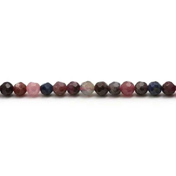Rubis Saphirs Rond Facette 4mm x 40cm