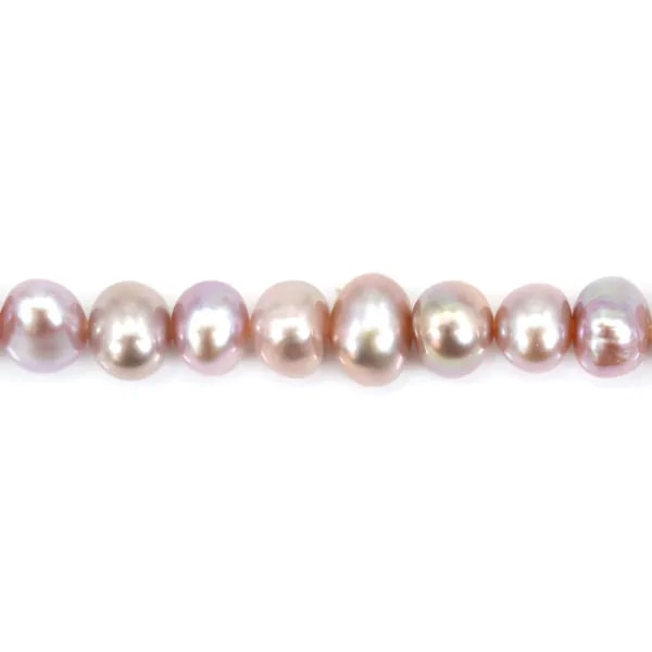 Perle de culture d'eau douce, mauve, ovale, 6-6.5mm x 37cm