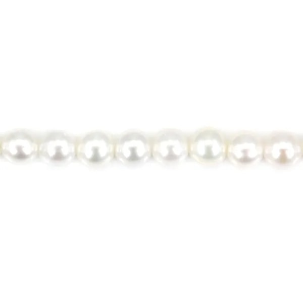 Perle de culture d'eau douce, blanche, ronde, 4.5mm, AAA x 39cm