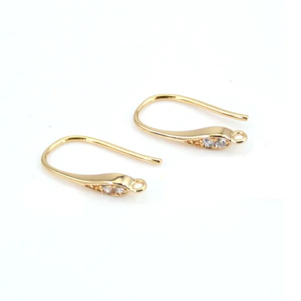 Crochet boucles d'oreilles plaquée par "flash" or sur laiton 2.7x16mm x 2pcs