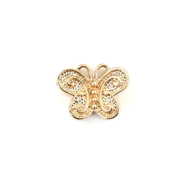 Pendentif fleur ajourée plaquée par "flash" or sur laiton  x 4pcs