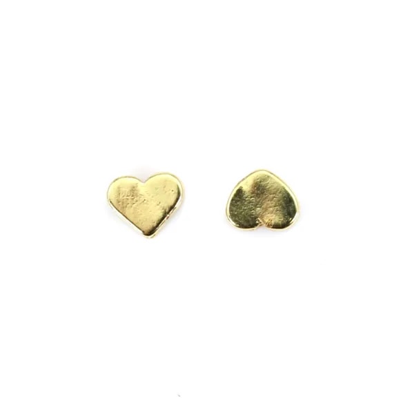 Intercalaire coeur plaquée par "flash" or sur laiton 4.3x5mm x 8pcs