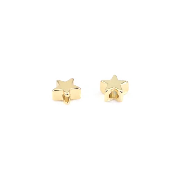 Intercalaire étoile plaquée par "flash" or sur laiton 3x6mm x 10pcs