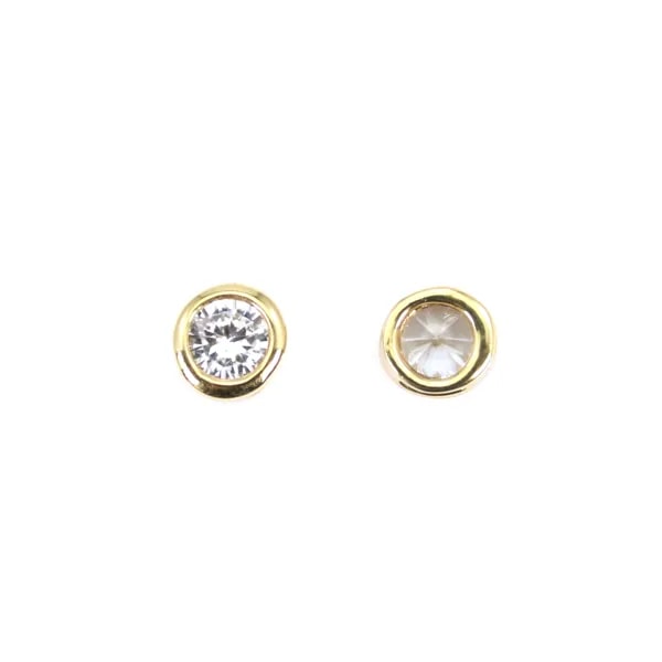 Intercalaire rond avec zirconium plaquée par "flash" or sur laiton 5mm x 4pcs