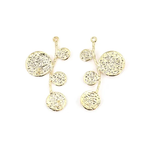 Pendentif multifonction plaquée par "flash" or sur laiton  x 2pcs