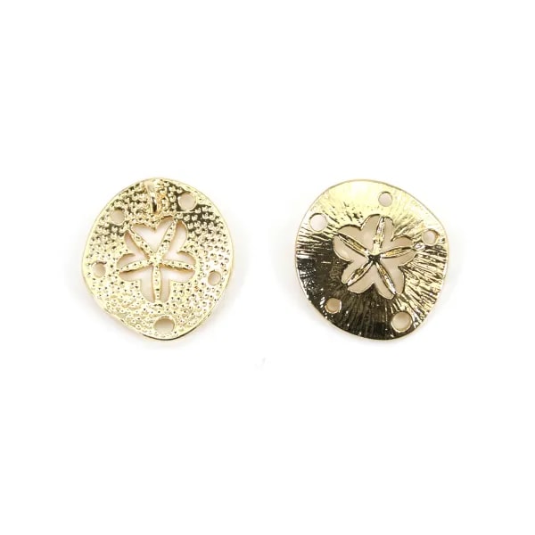 Pendentif boule ajourée dorée sur laiton 12mm x 4pcs