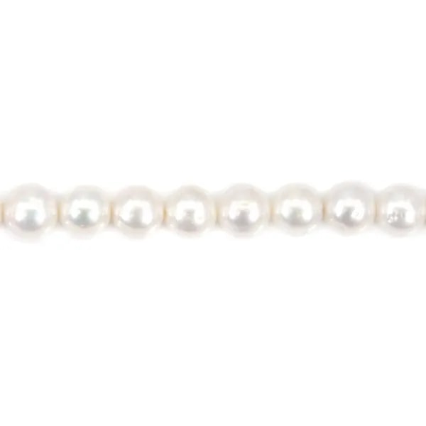 Perle de culture d'eau douce, blanche, ronde, 10-11mm x 40cm