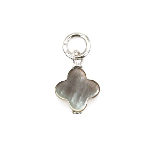 Breloque Saphir ovale facetté 4x6mm - Argent Rhodié  x 1pc