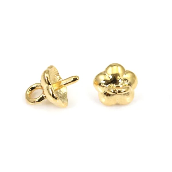 Bélière pour perle semi-percé Plaquée par "flash" or sur laiton 7mm x 8pcs