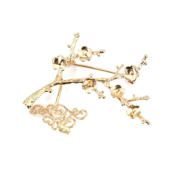 Broche pendentif fleur plaquée par "flash" or x 1pc
