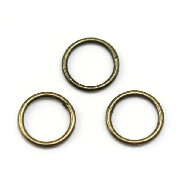 Round welded rings, in metal bronze color, 1 * 8mm about 50pcs